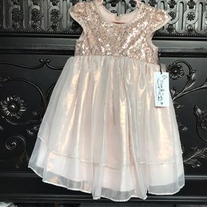 Rose gold sequin dress for baby